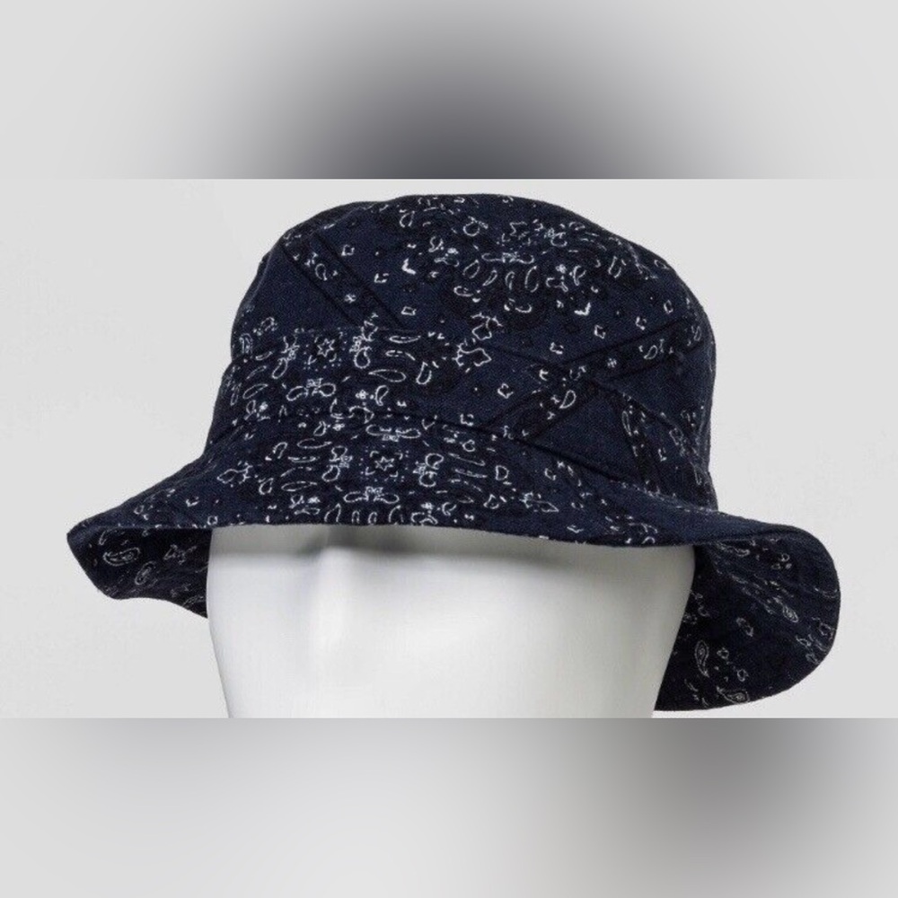 Blue Paisley Print Bucket Hat